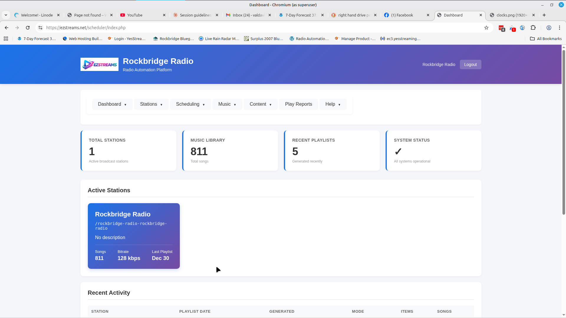 EzStreams Dashboard